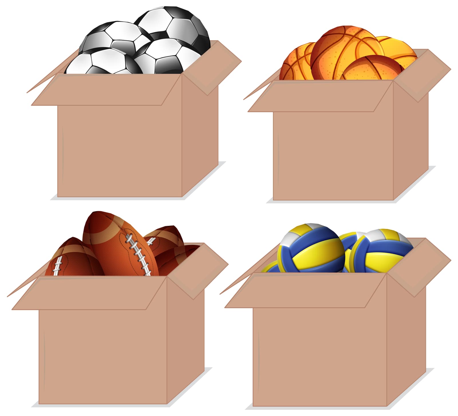 Sports packaging boxes for kit and accessories